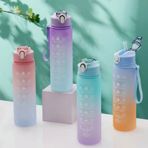 Gourde Souple 700 ml avec Marquage du Temps YDSH01 – Bouteille de Sport Étanche pour Hydratation Quotidienne et Activités de Plein Air